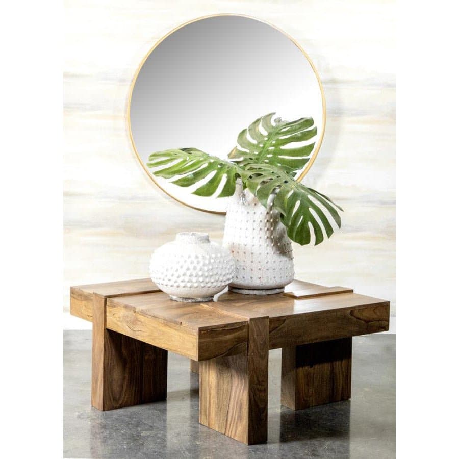 Wooden Square Coffee Table Natural Sheesham - HER Home Design Boutique